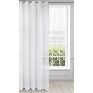 Záclona Viola, bílá etamína s jemným vzorem, 400x250cm, na kroužcích, lze zkrátit