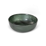 Miska Nikol1 Art Glass,  silnostěnné sklo, kouřová zelená, průměr 21