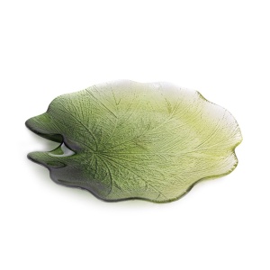 Nila - kolekce Art Glass,  větší patera ze silnostěnného skla,  průměr 28cm