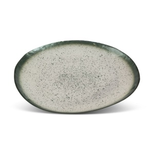 Větší patera Montenegro, Terra Colection Art Glass,  silnostěnné mramorované sklo,  průměr 27cm 