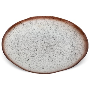 Velká patera Sevilla, Terra Colection Art Glass,  silnostěnné mramorované sklo,  velikost průměr31cm