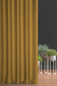 Závěs na míru Blackout2, řasící páska,  barva hořčicově hnědá