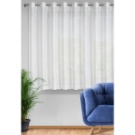 Záclona Sibel,  jemná bílá záclona se stříbrnou dekorací,  krátká, velikost  300x160cm, na kroužcích, lze zkrátit