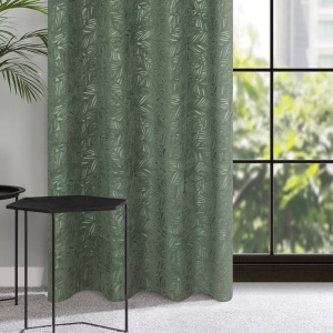 Závěs Octavia s 3D vzorem, tmavě mátová barva, na kroužcích, velikost 140x250cm, lze zkrátit