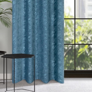 Závěs Octavia s 3D vzorem, tmavě modrá barva, na kroužcích, velikost 140x250cm, lze zkrátit
