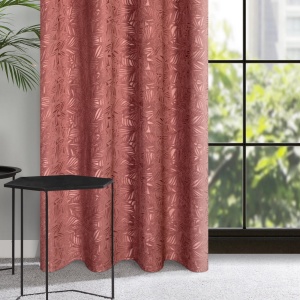 Závěs Octavia s 3D vzorem, tmavě růžová barva, na kroužcích, velikost 140x250cm, lze zkrátit