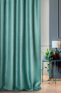 Moderní luxusní závěs na míru Gard H176 ve stylu eko, řasící páska,  barva zelená melanž