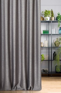 Moderní luxusní závěs na míru Gard H176 ve stylu eko, řasící páska,  barva grafitová melanž