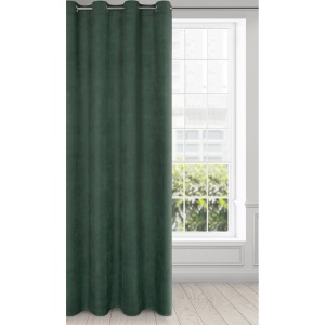 Závěs Milo, tmavě mátový velvet + drobný eco splot, na kroužcích, velikost 140x250cm, lze zkrátit