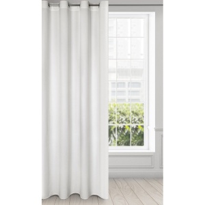 Závěs Milo, mléčně bílý velvet + drobný eco splot, na kroužcích, velikost 140x250cm, lze zkrátit