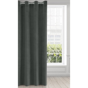 Závěs Milo, grafitový velvet + drobný eco splot, na kroužcích, velikost 140x250cm, lze zkrátit