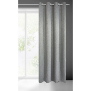 Závěs Rossie,  silnější látka typu blackout, ocelově šedá melanž, na kroužcích, velikost 135x250cm, lze zkrátit