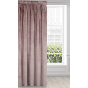 Závěs Ria elegant,  velvet v tmavě pudrové barvě, řasící páska, velikost 140x270cm, lze zkrátit