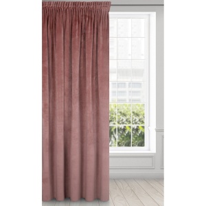 Závěs Ria elegant,  velvet v tmavě růžové barvě, řasící páska, velikost 140x270cm, lze zkrátit