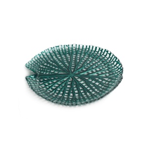 Patery Mela,  Art Glass,  tvar listu leknínu, barvené silnostěnné sklo, velikost průměr 19cm