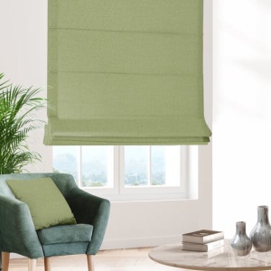 Římská roleta na míru,  látka Adore, světle zelená hrášková