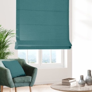 Římská roleta na míru,  látka Adore, tyrkysová barva