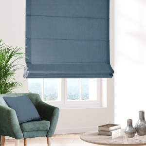 Římská roleta na míru,  látka Keep se stromečkovým vzorem, barva jeans tmavší