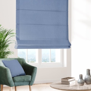 Římská roleta na míru,  látka Keep se stromečkovým vzorem, barva světle modrá blankytná