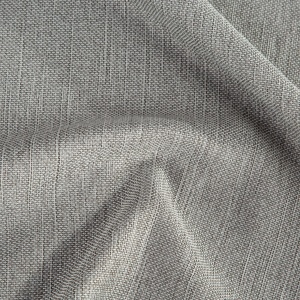 Závěs STYLE ECO, přírodní vzhled, barva šedá popelavá melanž, šití na míru, s řasící páskou