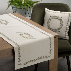 Dekorační stolní běhoun  GOB1222N Provence Vintage, 40x100cm, gobelínový styl, tkaný vzor, podklad ecru přírodní