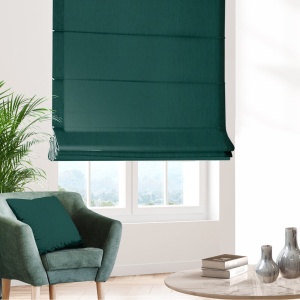 Římská roleta na míru, látka Eco Style přírodního vzhledu, barva tmavě zelená