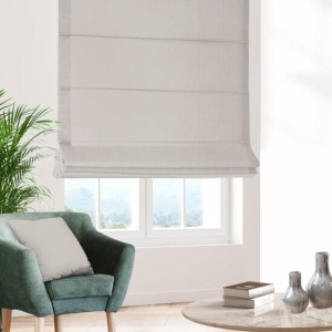 Římská roleta na míru, látka Eco Style přírodního vzhledu, barva šedobéžová