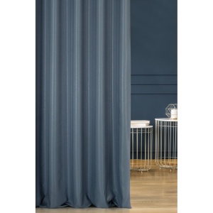 Závěs Luxor shine elegant,  barva modrá jeans, ozdobný splot látky s lesklou nitkou, šití na míru