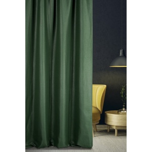 Závěs Luxor shine elegant,  barva tmavě zelená, ozdobný splot látky s lesklou nitkou, šití na míru