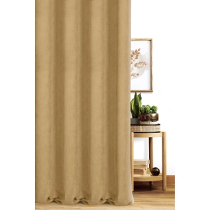 Závěs California,  barva béžová skořicová, hebká látka s viditelnou strukturou, šití na míru