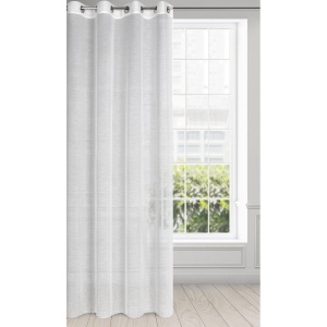 Záclona Gracia, bílá matná etamína s jemným vzorem, 140x250cm, na kroužcích, lze zkrátit