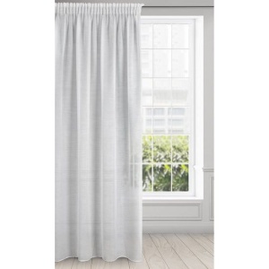 Záclona Gracia,  bílá matná etamína s jemným vzorem,  velikost 140x270cm, řasící páska, lze zkrátit