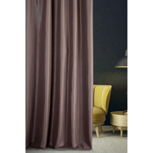 Závěs Luxor shine elegant,  barva hnědá, ozdobný splot látky s lesklou nitkou, šití na míru