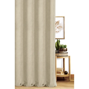 Závěs California,  barva hnědá latté, hebká látka s viditelnou strukturou, šití na míru