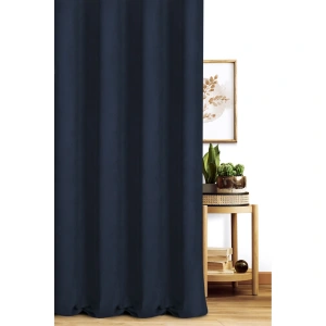 Závěs California,  barva extra tmavá modrá, hebká látka s viditelnou strukturou, šití na míru