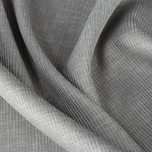 Závěs Aparte,  barva šedá popelavá, jemná melanž s ozdobným proužkovým splotem, šití na míru