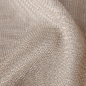 Závěs Aparte,  barva béžová, jemná melanž s ozdobným proužkovým splotem, šití na míru