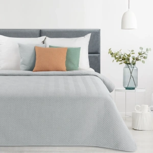 Přehoz na lůžka Premium Len3, matná látka v eco-stylu, šedostříbrný, prošití, více velikostí