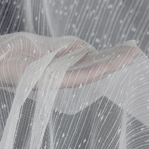 Záclona  míru F10391 Nieve,  krémová s hustým deštíkem a jemným leskem, šití na míru