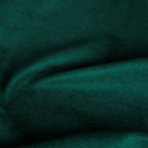 Závěs EDA Refined,  barva tmavě zelená, výrazná struktura s velurovým vlasem, šití na míru