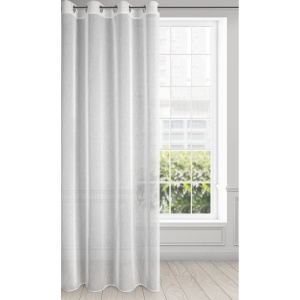 Záclona Sonia na kroužcích, bílá, vzor deštíku, velikost 300x250cm, lze zkrátit