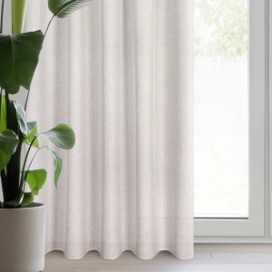 Lehký závěs Eris v eco-stylu, látka plátěného stylu, barva béžová melanž, řasící páska nebo tunýlek,  140x270cm, lze zkrátit