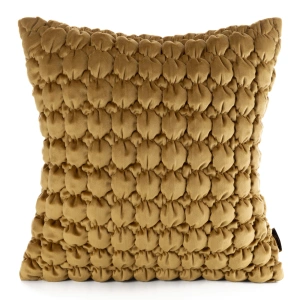 Povlak na polštář Velvet193, 3D strukturovaný vzor, hebký velvet  - samet, povrch s efektem 3D, velikost 45x45cm, barva medově-hořčicová
