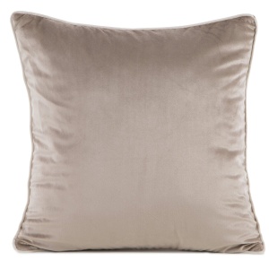 Velký povlak na polštář Gaja02, velvet-samet, barva tmavší béžová, paspulka po obvodu, velikost  60x60cm