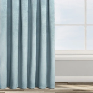 Závěs Rosa, velvet, mořská modrá barva, řasící páska nebo tunýlek,  140x270cm, výšku lze zkrátit