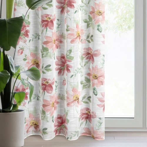 Elegantní záclona Debi etamína s potiskem letní květy.webp