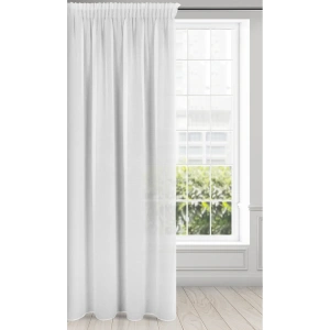 Záclona Sandra, bílá hladká etamína,  velikost  140x270cm, řasící páska, lze zkrátit