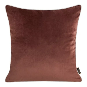 Povlak  na polštář Velvet57A, 2 styly - líc velvet / rub imitace lnu, barva bordó, velikost 45x45cm