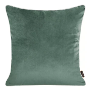 Povlak  na polštář Velvet57D, 2 styly - líc velvet / rub imitace lnu, barva tmavě mátová, velikost 45x45cm 