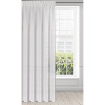 Záclona Sibel,  jemná bílá záclona se stříbrnou dekorací,  velikost  140x270cm, řasící páska, lze zkrátit